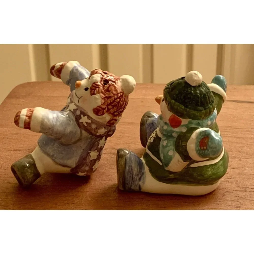 Vintage Winter‎ Snowman Salt & Pepper Shakers